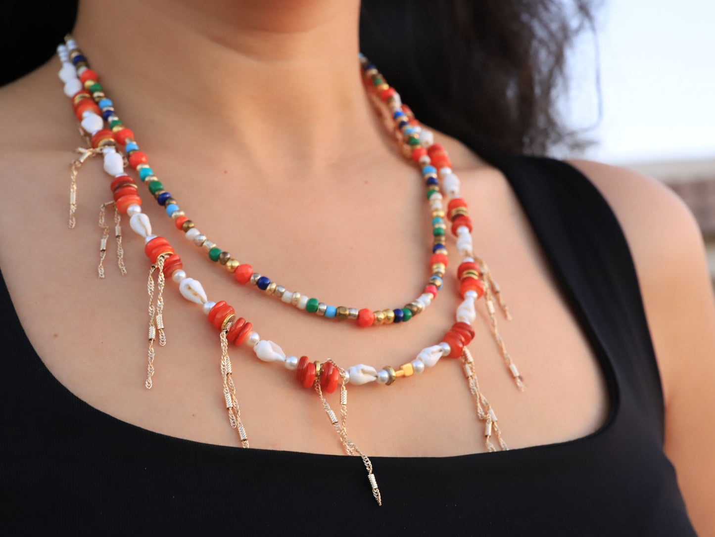 Carmine Carnival – Vibrant Multicolor Beaded Necklace
