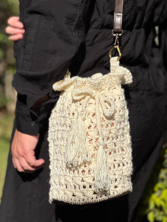 Beaded Jute Tote Bag