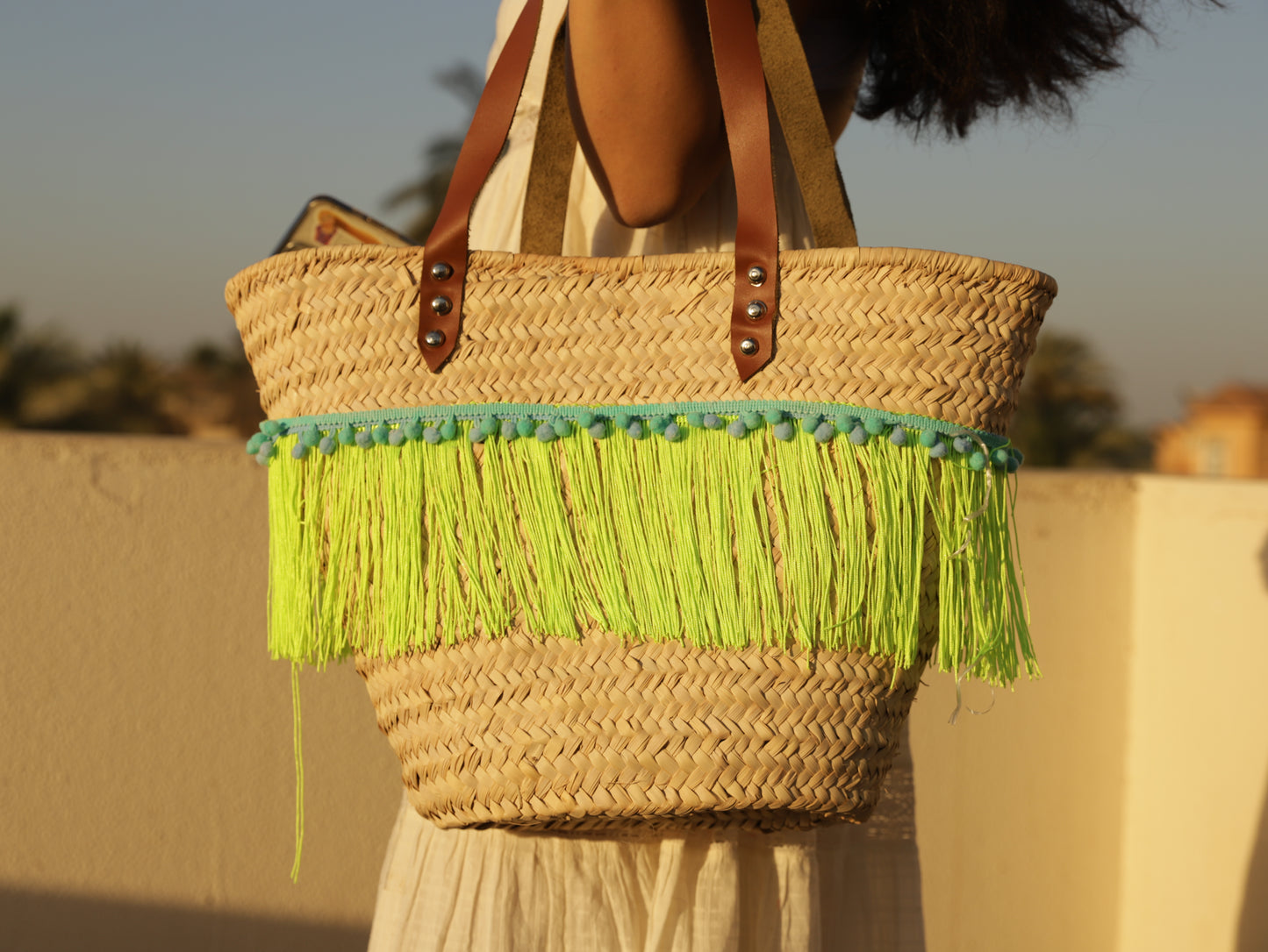 Fiesta Vibes – Handwoven Tote with Neon Fringe