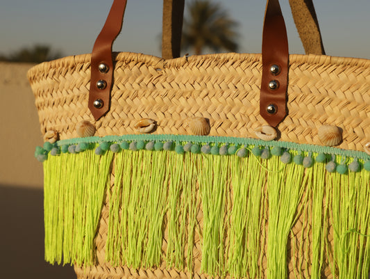 Fiesta Vibes – Handwoven Tote with Neon Fringe