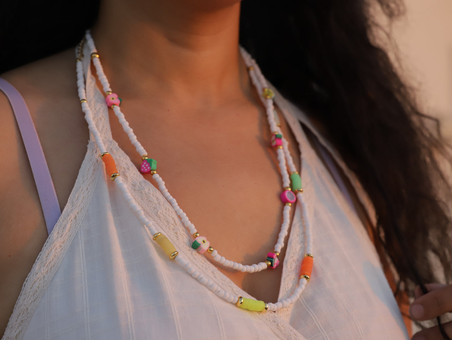 Melon Splash – Colorful Fruit-Inspired Beaded Necklace