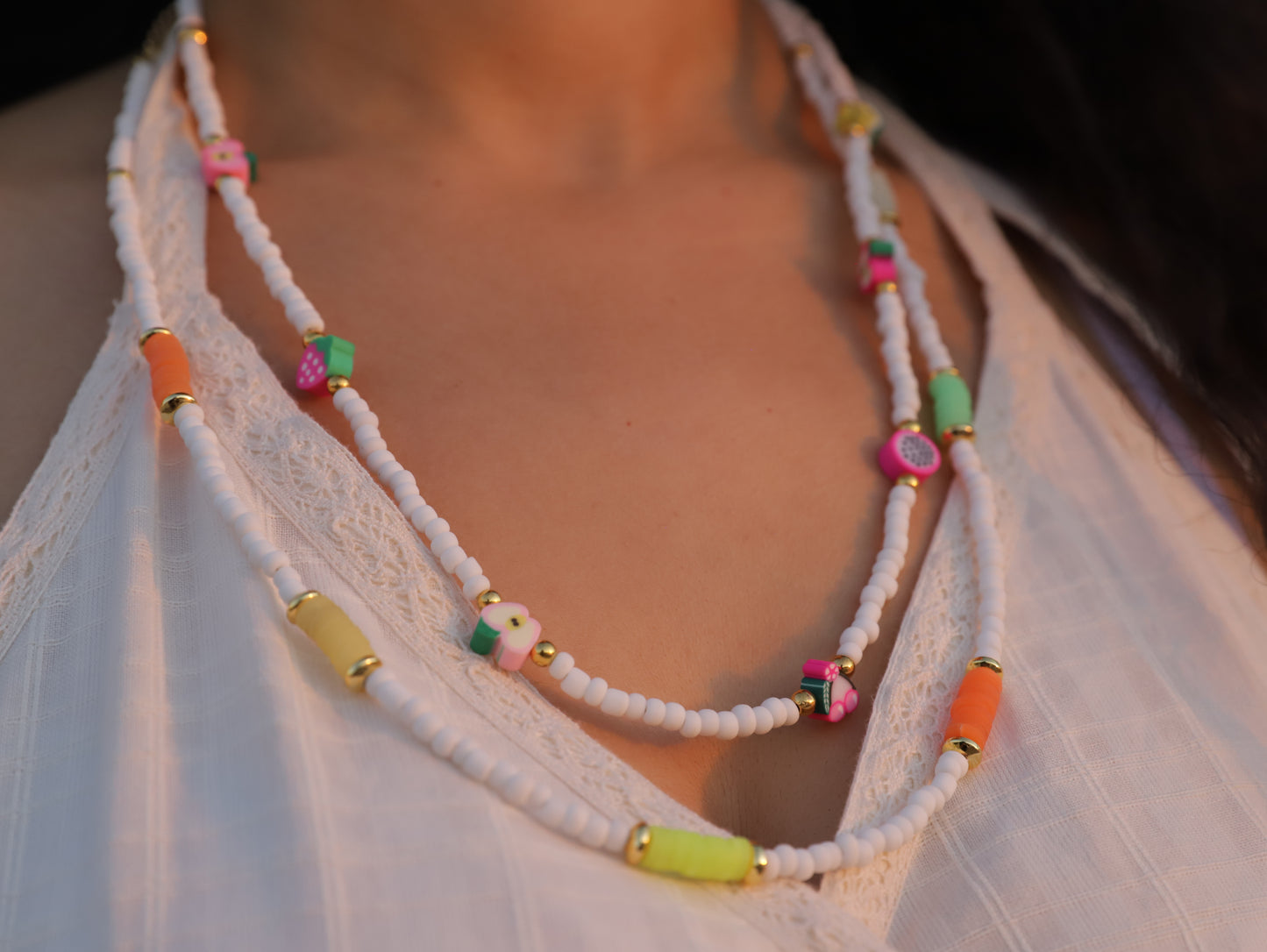 Melon Splash – Colorful Fruit-Inspired Beaded Necklace