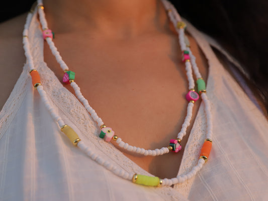 Melon Splash – Colorful Fruit-Inspired Beaded Necklace